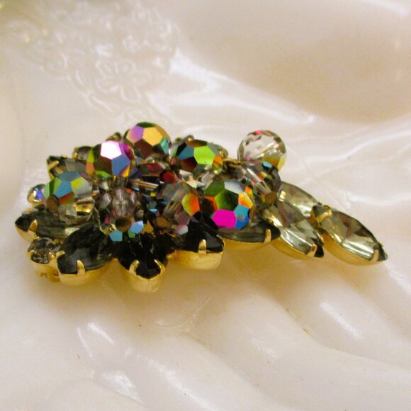 Verified JULIANA Austrian Crystal Rhinestone Dangle Bead Brooch~DeLIZZA & ELSTER - Picture 9 of 13